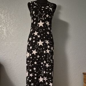 LuLaRoe Black and White Starry Maxi Dress